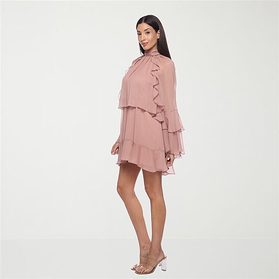 Premier Amour Womens Mock Neck Long Sleeve Shift Dress