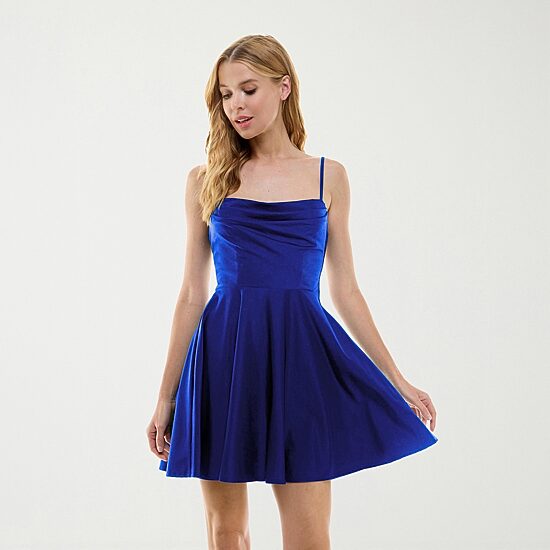 City Triangle Womens Juniors Square Neck Embellished Fit + Flare Dress
