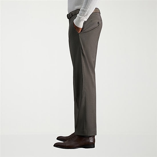 Haggar JMH Mens Stretch Fabric Classic Fit Plaid Flat Front Suit Pant