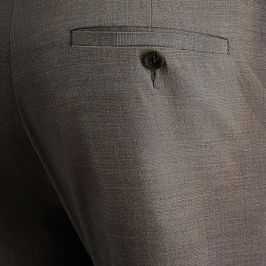 Haggar JMH Mens Stretch Fabric Classic Fit Plaid Flat Front Suit Pant