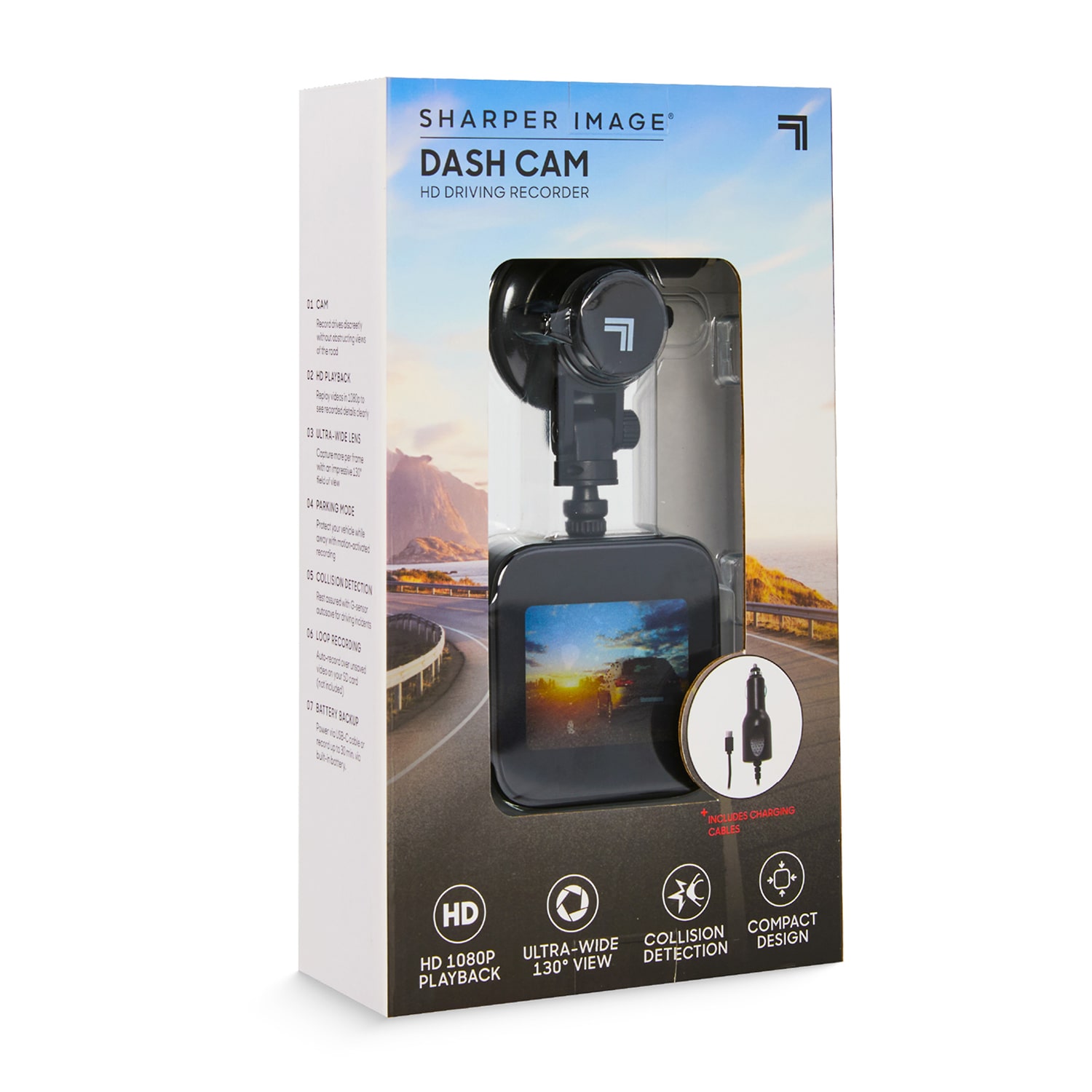Sharper Image® Dash Cam HD Driving Recorder
