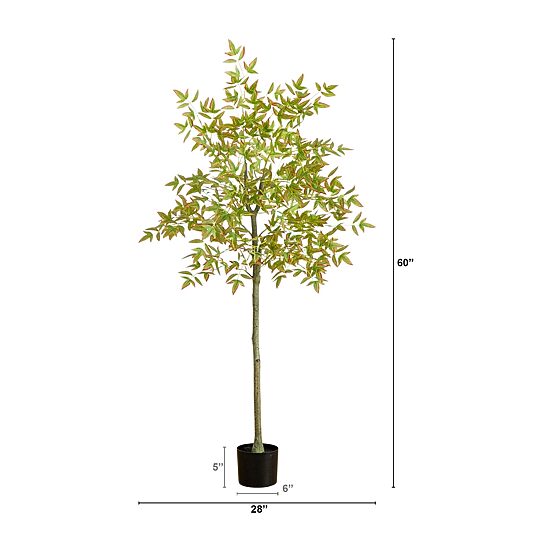 Nearly Natural 5ft Autumn Nandina Indoor Artificial Tree