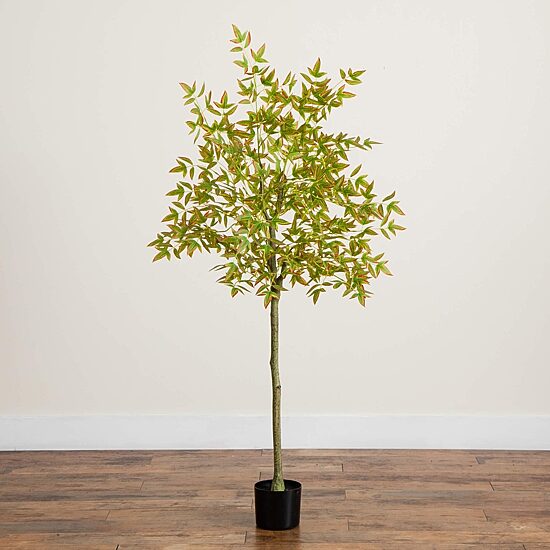 Nearly Natural 5ft Autumn Nandina Indoor Artificial Tree