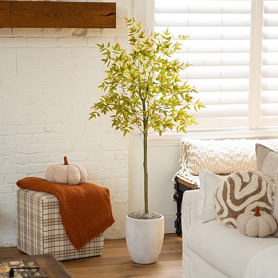 Nearly Natural 5ft Autumn Nandina Indoor Artificial Tree