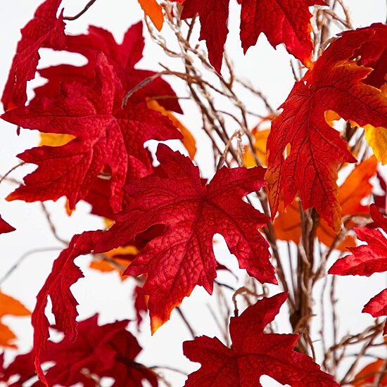 Nearly Natural 6ft Pre-Lit Autumn Weeping Maple Lighted Indoor Artificial Tree