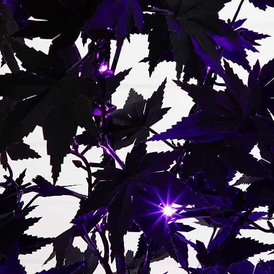 Nearly Natural 4ft Pre-Lit Black Maple Lighted Indoor Artificial Tree