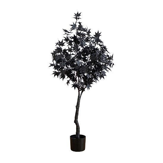 Nearly Natural 4ft Pre-Lit Black Maple Lighted Indoor Artificial Tree