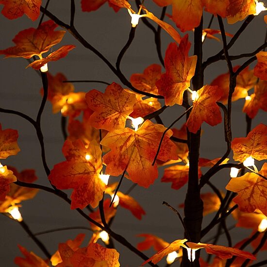 Nearly Natural 5ft Pre-Lit Autumn Maple Lighted Indoor Artificial Tree