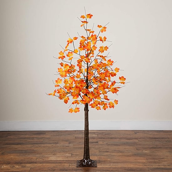 Nearly Natural 5ft Pre-Lit Autumn Maple Lighted Indoor Artificial Tree
