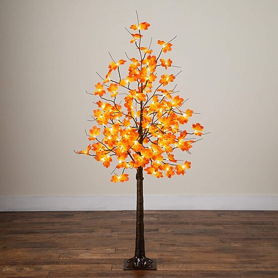 Nearly Natural 5ft Pre-Lit Autumn Maple Lighted Indoor Artificial Tree
