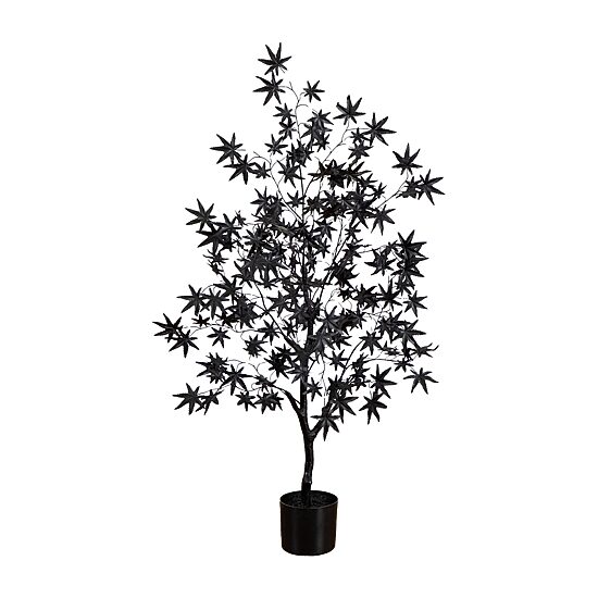 Nearly Natural 4ft Halloween Black Maple Indoor Artificial Tree