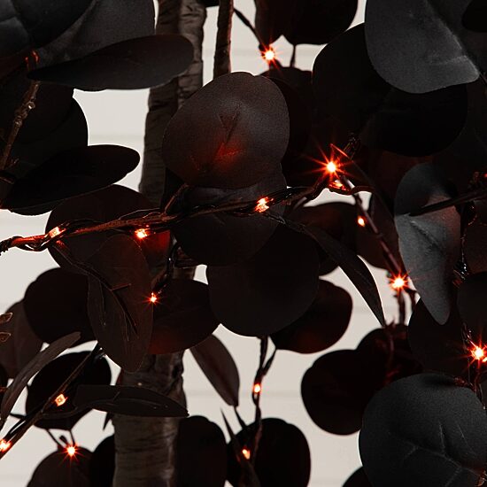 Nearly Natural 9ft Pre-Lit Black Eucalyptus Lighted Indoor Artificial Tree