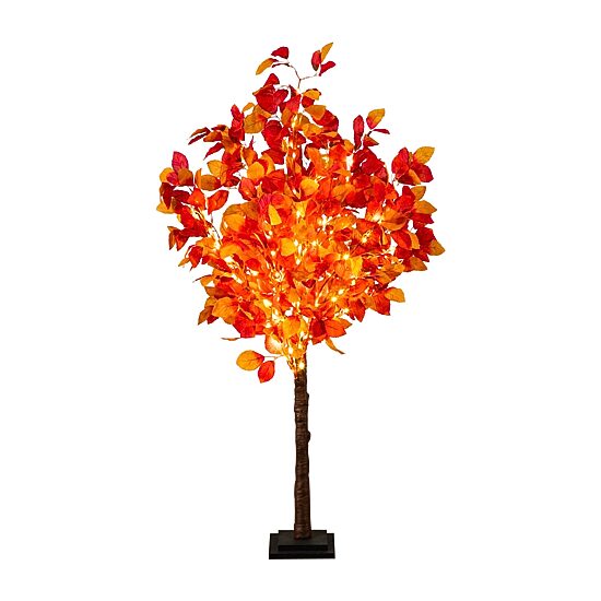 Nearly Natural 4ft Pre-Lit Autumn Lighted Indoor Artificial Tree