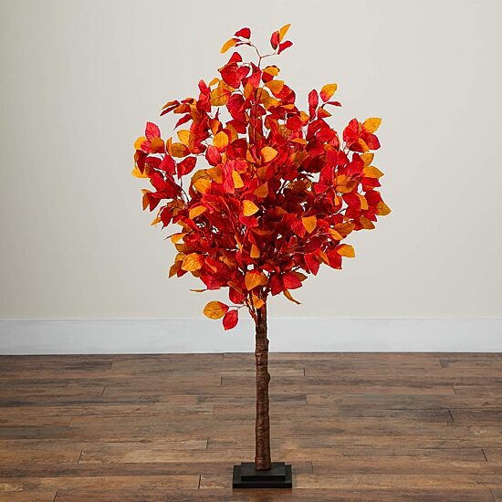 Nearly Natural 4ft Pre-Lit Autumn Lighted Indoor Artificial Tree