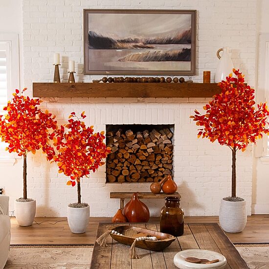 Nearly Natural 4ft Pre-Lit Autumn Lighted Indoor Artificial Tree
