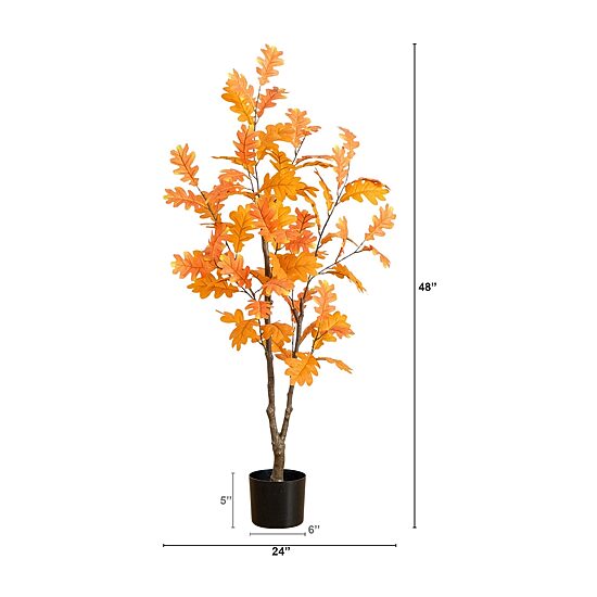 Nearly Natural 4ft Autumn Oak Indoor Artificial Tree