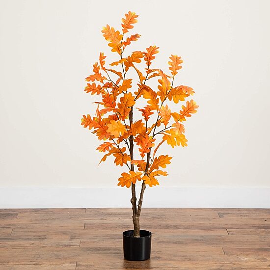 Nearly Natural 4ft Autumn Oak Indoor Artificial Tree