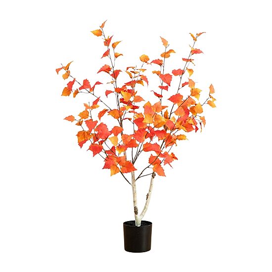 Nearly Natural 3ft Birch Fall Indoor Artificial Tree