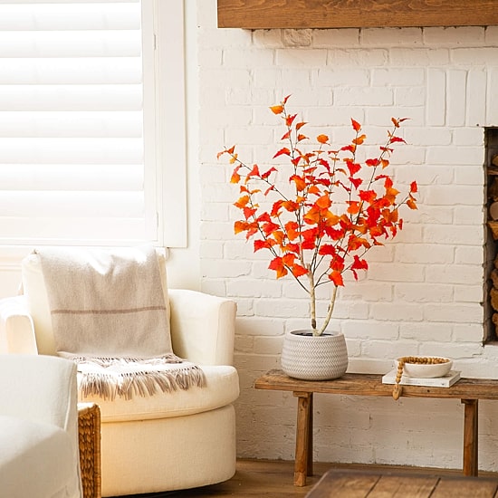 Nearly Natural 3ft Birch Fall Indoor Artificial Tree