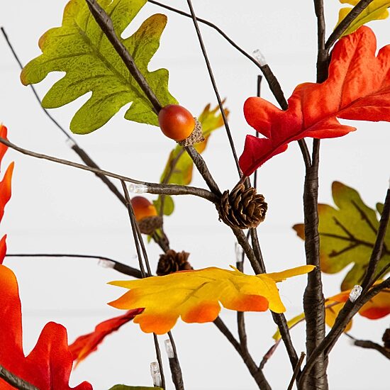 Nearly Natural 3ft Autumn Maple Fall Lighted Indoor 3-pc. Artificial Tree