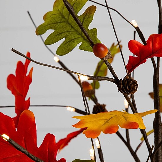Nearly Natural 3ft Autumn Maple Fall Lighted Indoor 3-pc. Artificial Tree