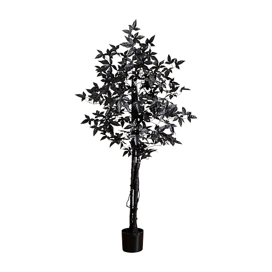 Nearly Natural 5ft Halloween Black Maple Indoor Artificial Tree