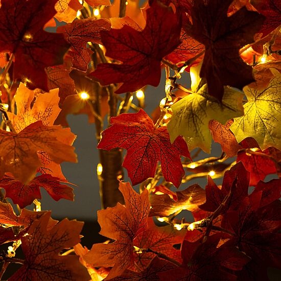 Nearly Natural 5ft Autumn Maple Fall Lighted Indoor Artificial Tree