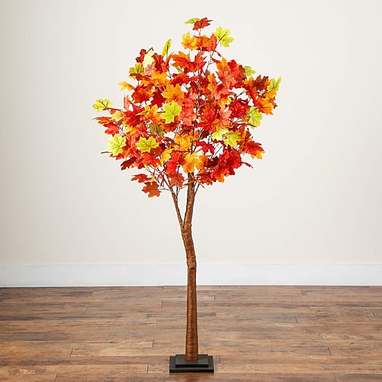 Nearly Natural 5ft Autumn Maple Fall Lighted Indoor Artificial Tree