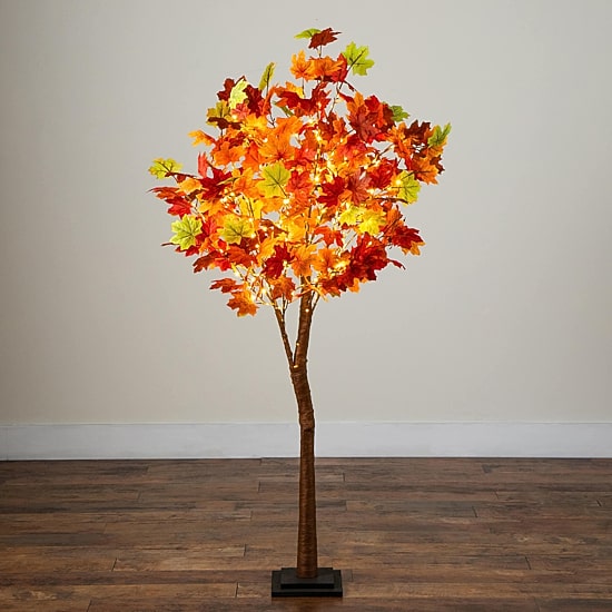 Nearly Natural 5ft Autumn Maple Fall Lighted Indoor Artificial Tree