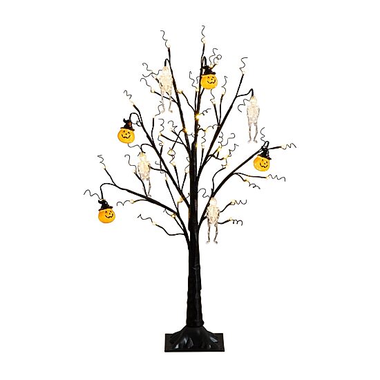 Nearly Natural 3ft Pre-Lit Halloween Pumpkins Lighted Indoor Artificial Tree
