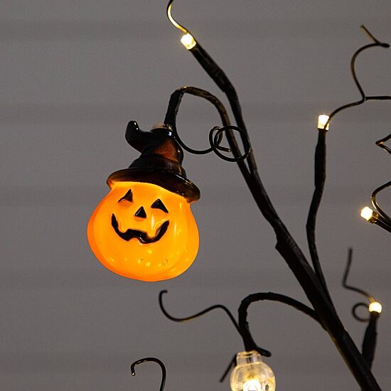 Nearly Natural 3ft Pre-Lit Halloween Pumpkins Lighted Indoor Artificial Tree