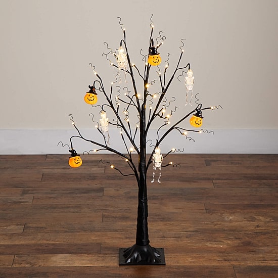 Nearly Natural 3ft Pre-Lit Halloween Pumpkins Lighted Indoor Artificial Tree