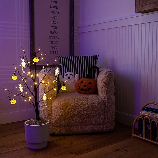 Nearly Natural 3ft Pre-Lit Halloween Pumpkins Lighted Indoor Artificial Tree