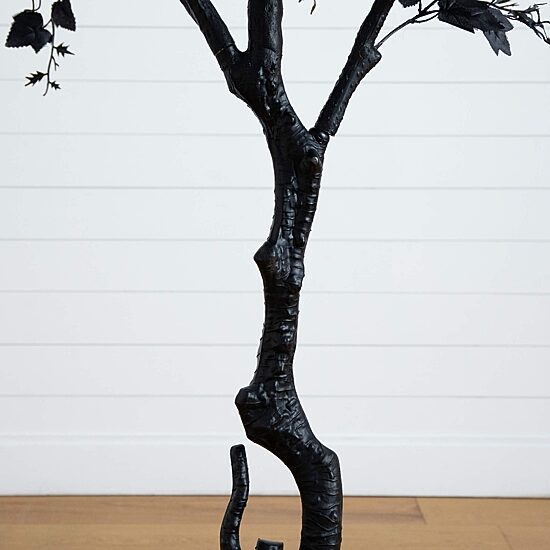 Nearly Natural 7ft Halloween Black Maple Indoor Artificial Tree