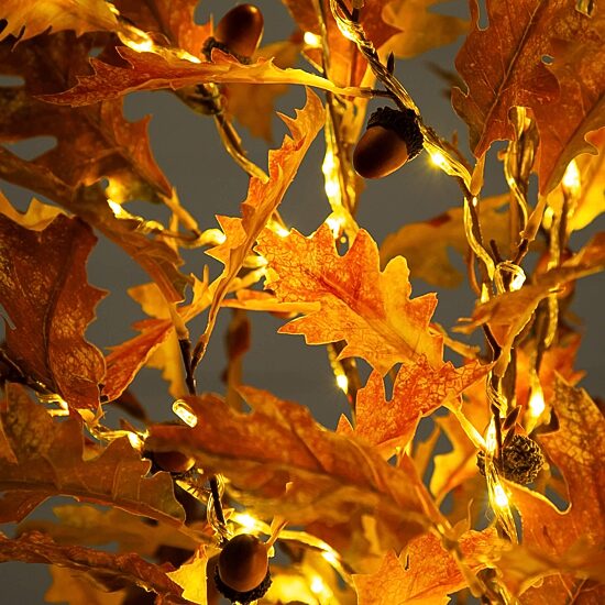 Nearly Natural 5ft Pre-Lit Autumn Maple Lighted Indoor Artificial Tree
