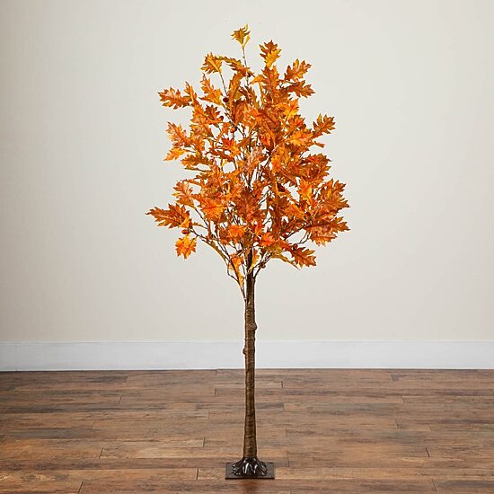 Nearly Natural 5ft Pre-Lit Autumn Maple Lighted Indoor Artificial Tree