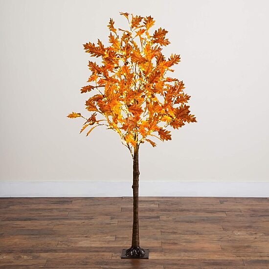 Nearly Natural 5ft Pre-Lit Autumn Maple Lighted Indoor Artificial Tree
