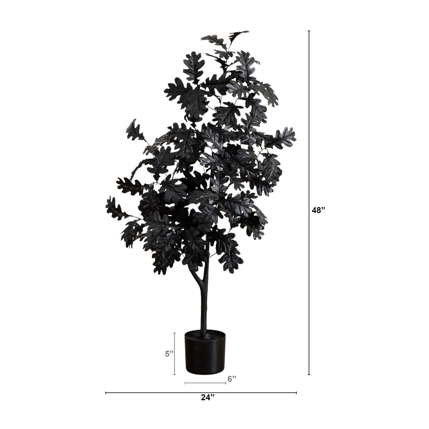 Nearly Natural 4ft Halloween Black Oak Indoor Artificial Tree
