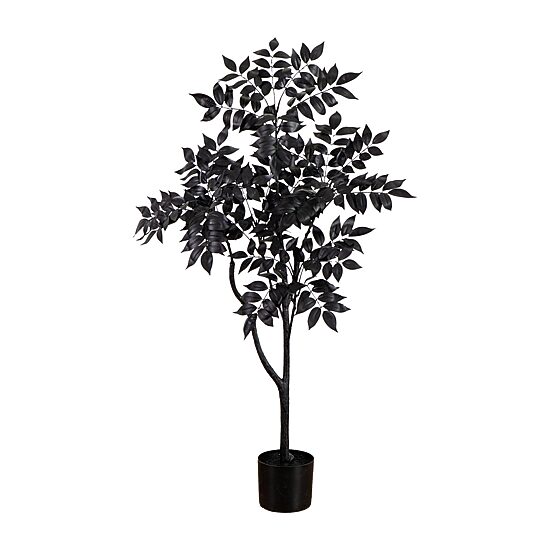 Nearly Natural 4ft Halloween Black Sumac Indoor Artificial Tree