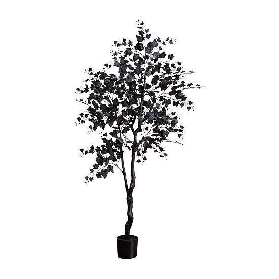 Nearly Natural 6ft Halloween Black Maple Indoor Artificial Tree