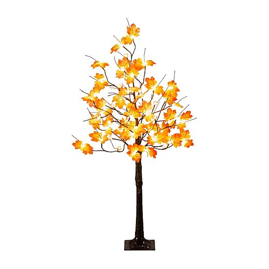 Nearly Natural 4ft Pre-Lit Autumn Maple Lighted Indoor Artificial Tree