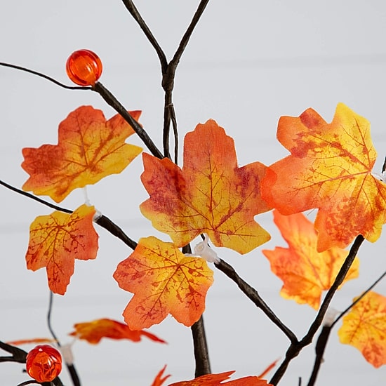 Nearly Natural 4ft Pre-Lit Autumn Maple Lighted Indoor Artificial Tree