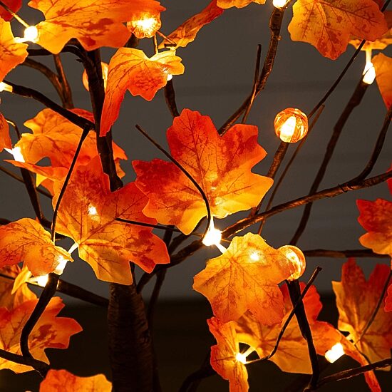Nearly Natural 4ft Pre-Lit Autumn Maple Lighted Indoor Artificial Tree