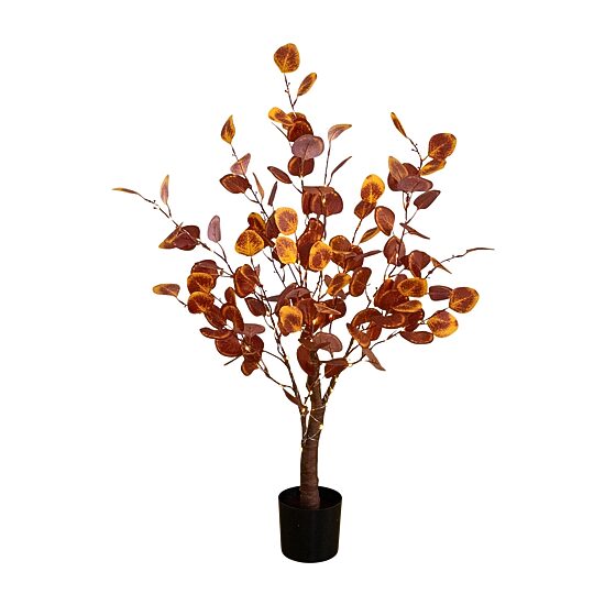 Nearly Natural 3ft Pre-Lit Eucalyptus Fall Lighted Indoor Artificial Tree