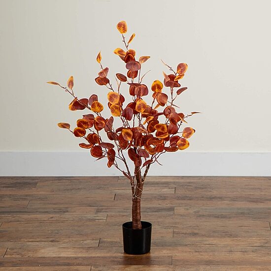 Nearly Natural 3ft Pre-Lit Eucalyptus Fall Lighted Indoor Artificial Tree