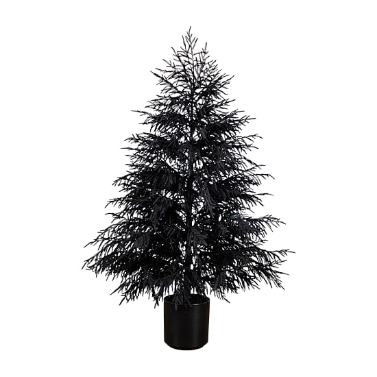 Nearly Natural 6ft Halloween Black Norfolk Pine Indoor Artificial Tree