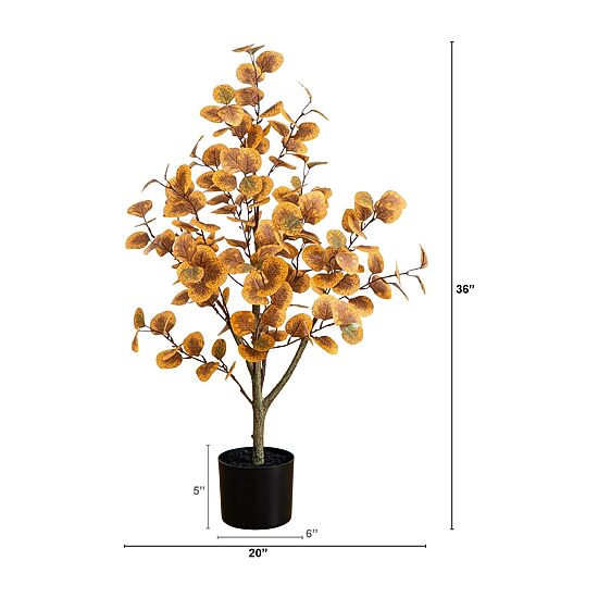 Nearly Natural 3ft Autumn Eucalyptus Indoor Artificial Tree