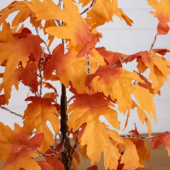 Nearly Natural 4ft Pre-Lit Autumn Maple Lighted Indoor Artificial Tree