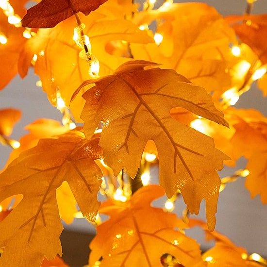 Nearly Natural 4ft Pre-Lit Autumn Maple Lighted Indoor Artificial Tree