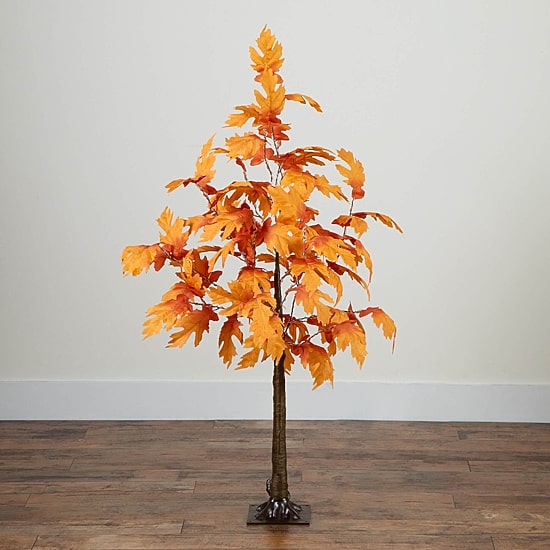 Nearly Natural 4ft Pre-Lit Autumn Maple Lighted Indoor Artificial Tree